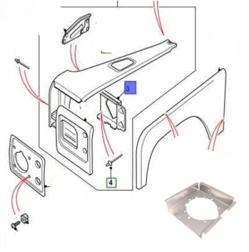Tôle support de phare gauche Defender TD5