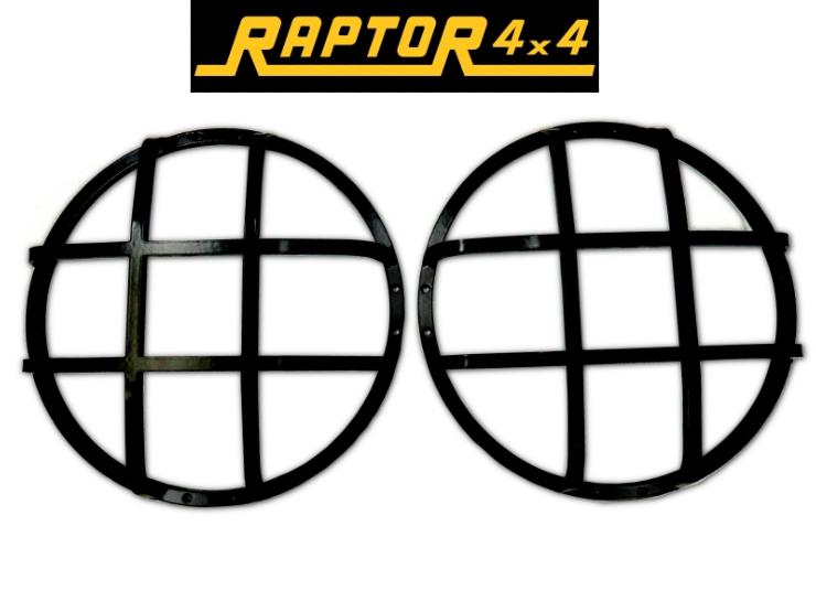 grilles de feux optiques avant rondes métal Raptor 4x4 defender